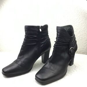 Black Ankle Boots Fitzwell Leather Shoes Women's Comfortable Black Size 11